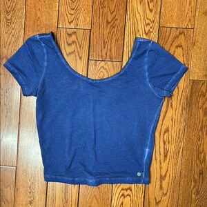 Garage Blue Dye Effect Women's Crop Top
